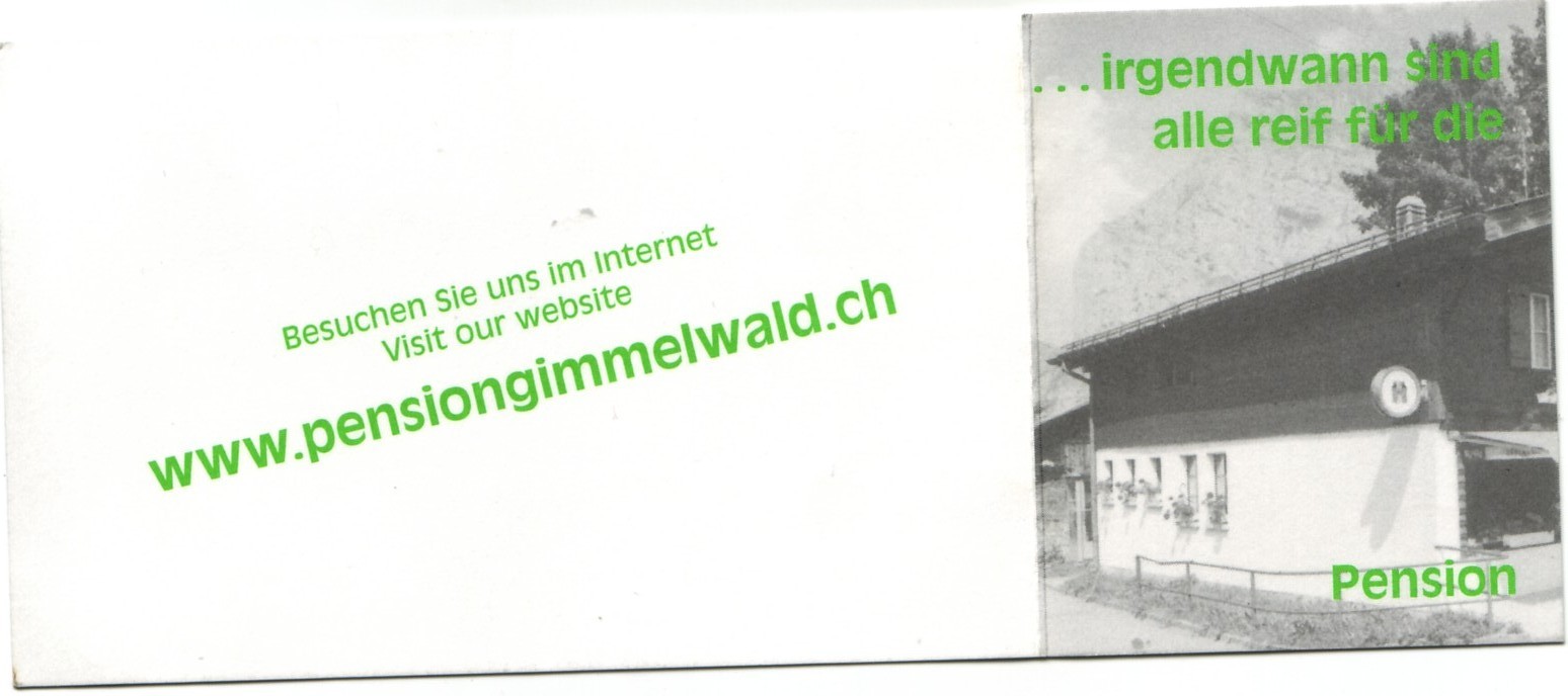 visitekaartje pension Gimmelwald